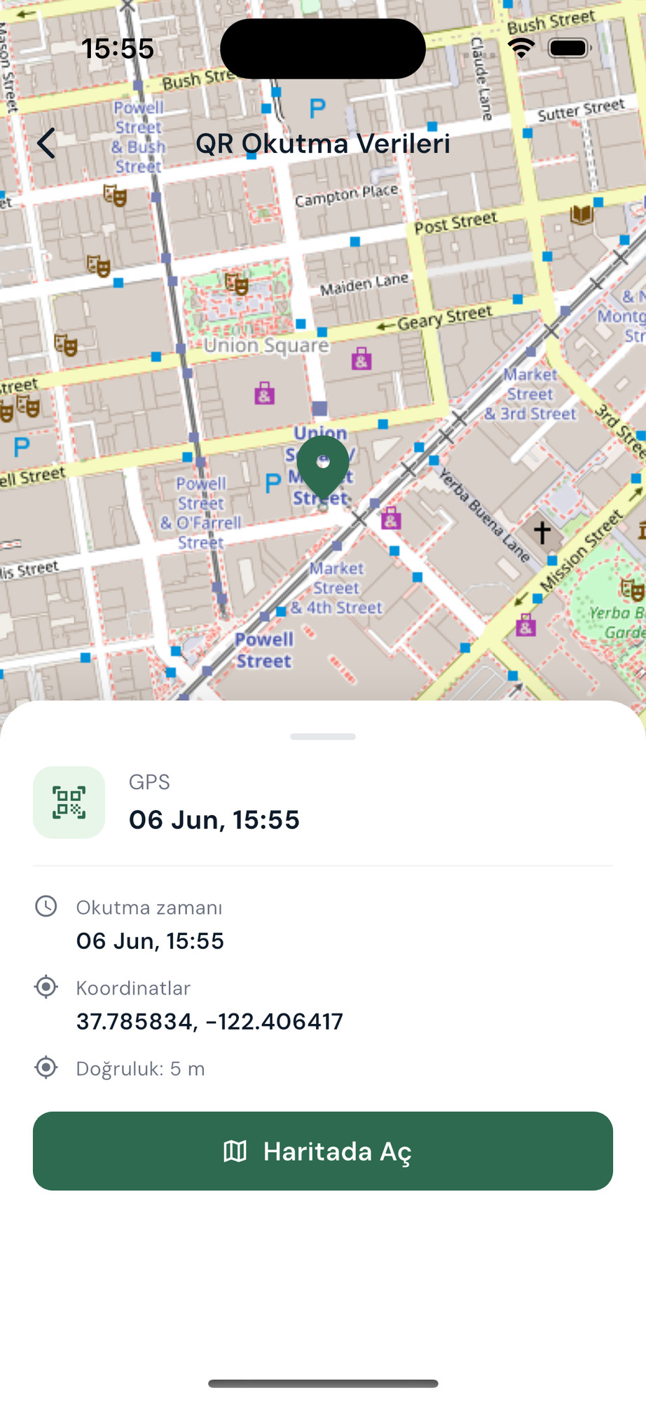 QR Okutma Harita