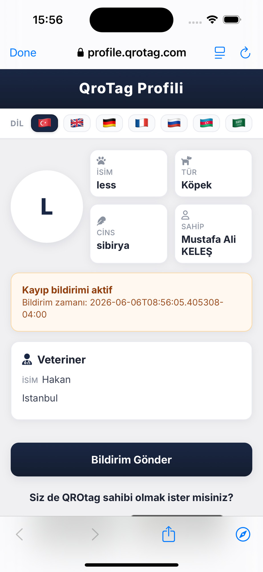 Kayıp QR Profil