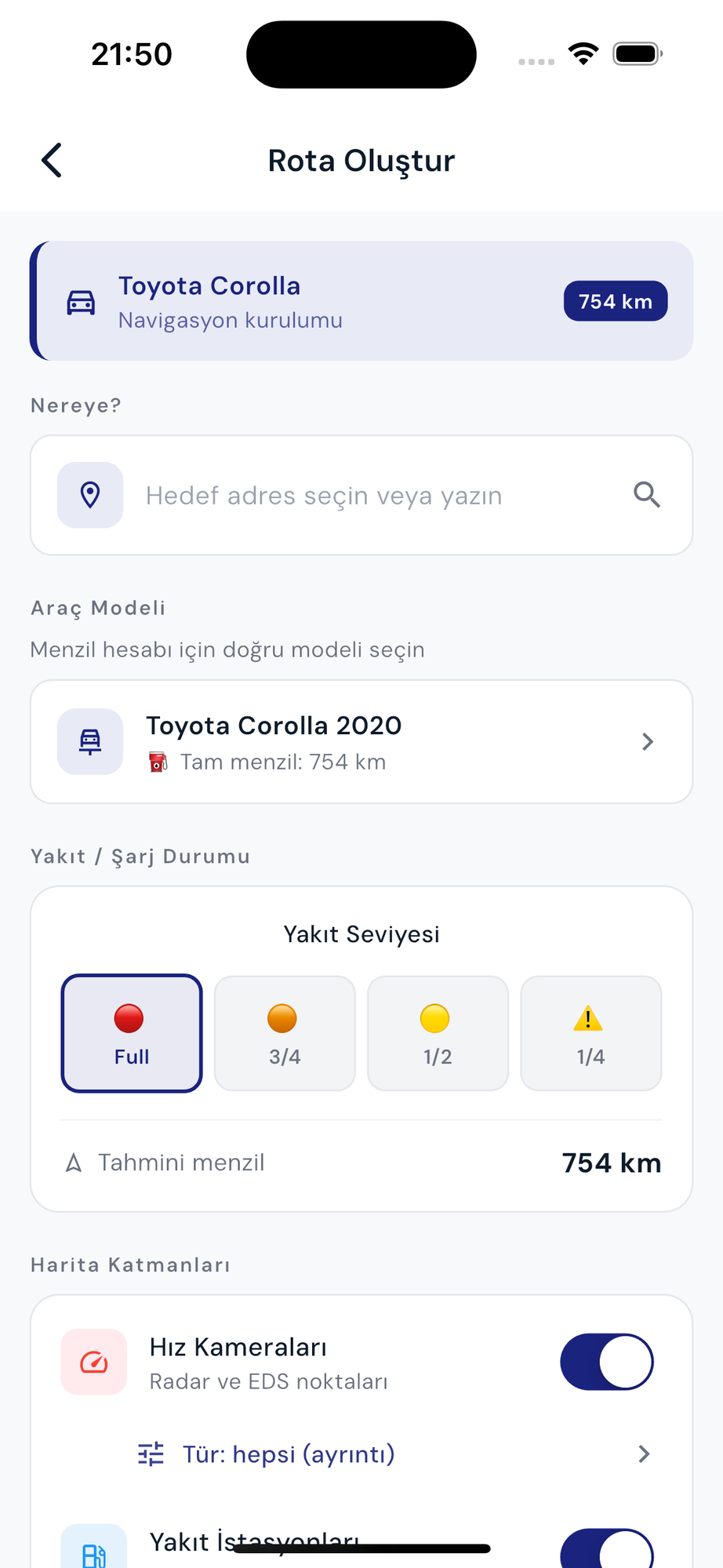Rota Oluştur